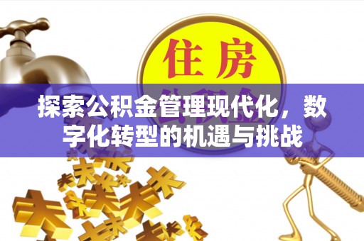 友好探索公积金管理现代化，数字化转型的机遇与挑战