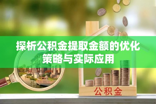 友好探析公积金提取金额的优化策略与实际应用