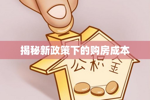 友好揭秘新政策下的购房成本