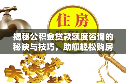友好揭秘公积金贷款额度咨询的秘诀与技巧，助您轻松购房！