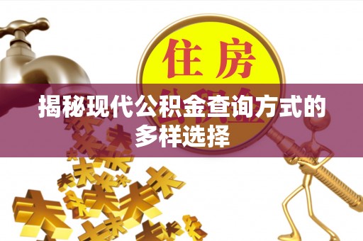 友好揭秘现代公积金查询方式的多样选择