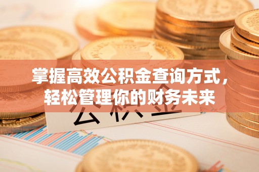 友好掌握高效公积金查询方式，轻松管理你的财务未来