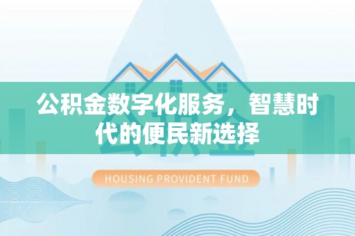 友好公积金数字化服务，智慧时代的便民新选择