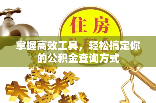 友好掌握高效工具，轻松搞定你的公积金查询方式